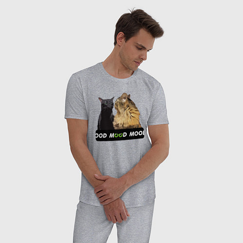 Мужская пижама Черный и рыжий кот - Mood / Меланж – фото 3