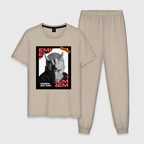 Мужская пижама Rap god / Миндальный – фото 1