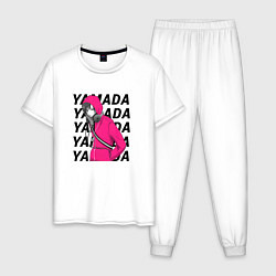 Пижама хлопковая мужская Ямада - Моя любовь 999 уровня к Ямаде, цвет: белый