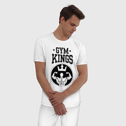 Пижама хлопковая мужская Gym kings, цвет: белый — фото 2