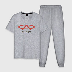 Пижама хлопковая мужская Chery Logo, цвет: меланж