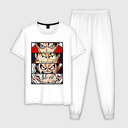 Пижама хлопковая мужская Луффи пятый гир - One Piece, цвет: белый
