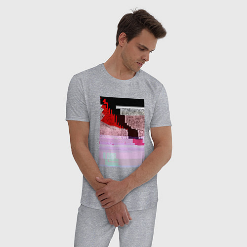 Мужская пижама Abstract glitch / Меланж – фото 3