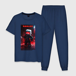 Пижама хлопковая мужская Roblox red style, цвет: тёмно-синий