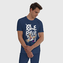 Пижама хлопковая мужская One piece - Луффи гир 5, цвет: тёмно-синий — фото 2
