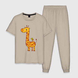 Мужская пижама Жираф и птичка