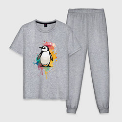 Мужская пижама Красочный пингвин