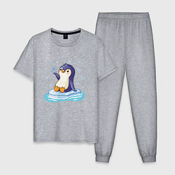 Мужская пижама Пингвин на льдине