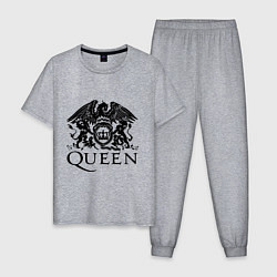 Пижама хлопковая мужская Queen - logo, цвет: меланж