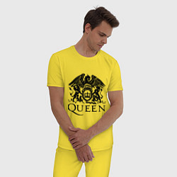 Пижама хлопковая мужская Queen - logo, цвет: желтый — фото 2
