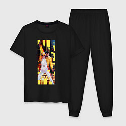 Пижама хлопковая мужская Freddie drawing, цвет: черный