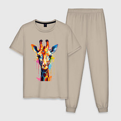 Мужская пижама Граффити с жирафом