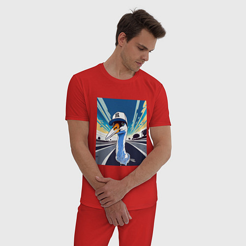 Мужская пижама Аист в кепке / Красный – фото 3