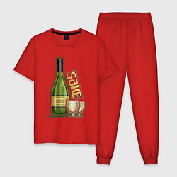 Пижама хлопковая мужская Sake, цвет: красный