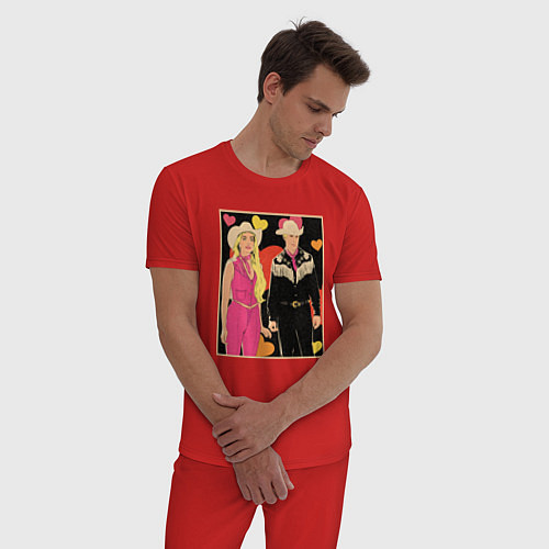 Мужская пижама Ковбои Барби и Кен / Красный – фото 3