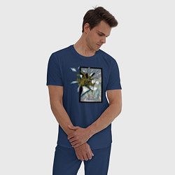 Пижама хлопковая мужская Спрингтрап ломает стекло, цвет: тёмно-синий — фото 2