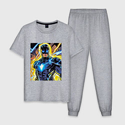 Пижама хлопковая мужская Супергерой комиксов, цвет: меланж