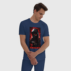 Пижама хлопковая мужская Roblox black man, цвет: тёмно-синий — фото 2
