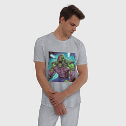 Пижама хлопковая мужская Викинг берсерк зомби, цвет: меланж — фото 2