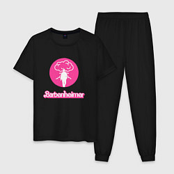 Пижама хлопковая мужская Походка Барбигеймера, цвет: черный