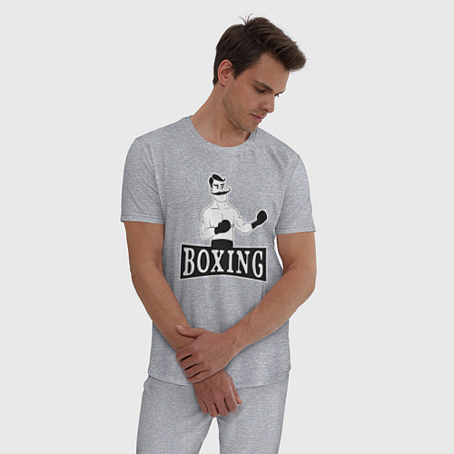 Мужская пижама Boxing man / Меланж – фото 3