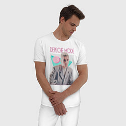 Пижама хлопковая мужская Depeche Mode 80s Dave, цвет: белый — фото 2