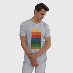 Пижама хлопковая мужская Color tardis, цвет: меланж — фото 2