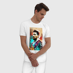 Пижама хлопковая мужская Lionel Messi - football - striker, цвет: белый — фото 2