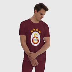 Пижама хлопковая мужская Galatasaray fc sport, цвет: меланж-бордовый — фото 2