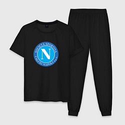 Пижама хлопковая мужская Napoli fc sport, цвет: черный