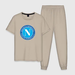 Пижама хлопковая мужская Napoli fc sport, цвет: миндальный