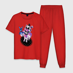 Пижама хлопковая мужская Бон Бон и Фантайм Фредди, цвет: красный