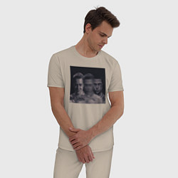 Пижама хлопковая мужская Тайлер Дёрден, цвет: миндальный — фото 2