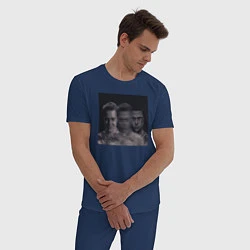 Пижама хлопковая мужская Тайлер Дёрден, цвет: тёмно-синий — фото 2