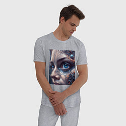 Пижама хлопковая мужская Нейро око, цвет: меланж — фото 2