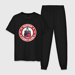 Пижама хлопковая мужская Boxing fight club, цвет: черный