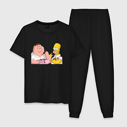 Мужская пижама Питер и Гомер едят пончики