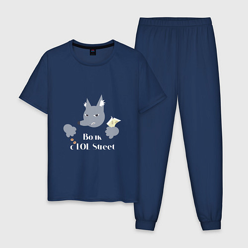 Мужская пижама Волк с LOL Street / Тёмно-синий – фото 1