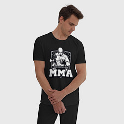 Пижама хлопковая мужская Mixed martial arts, цвет: черный — фото 2