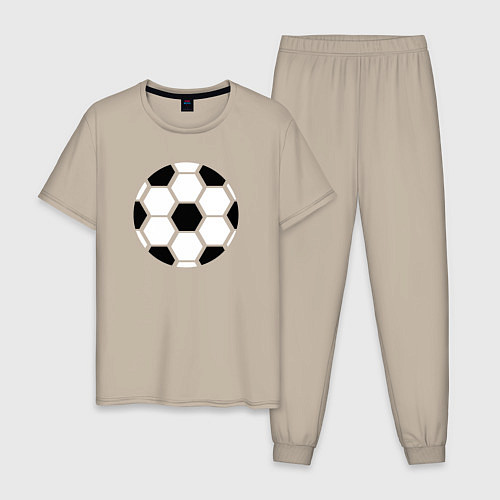 Мужская пижама Простой футбольный мяч / Миндальный – фото 1