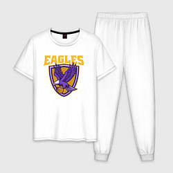 Пижама хлопковая мужская Eagles basketball, цвет: белый