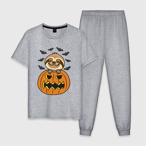 Мужская пижама Хэллоуин ленивца / Меланж – фото 1