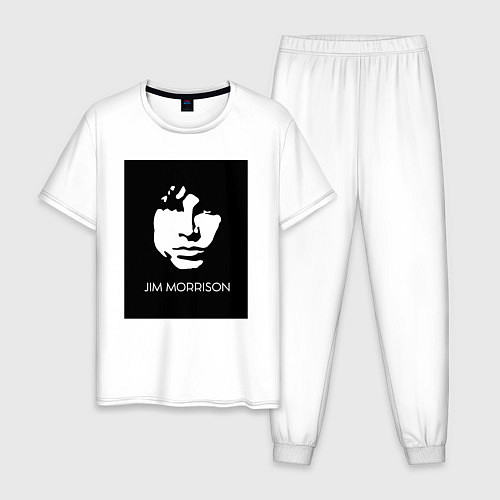 Мужская пижама Jim Morrison in bw / Белый – фото 1