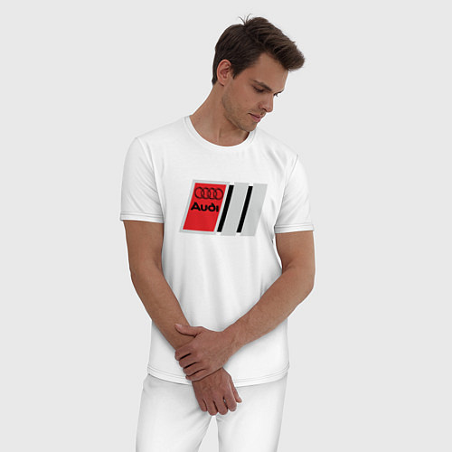 Мужская пижама Audi logo / Белый – фото 3