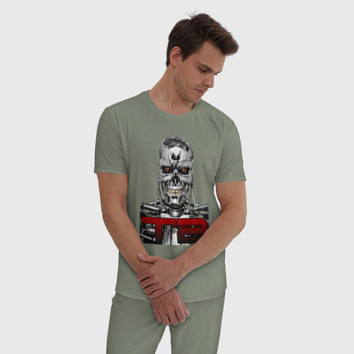 Мужская пижама Terminator 2 T800 / Авокадо – фото 3
