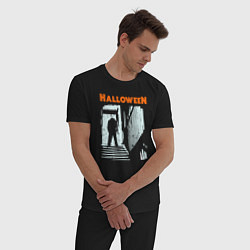 Пижама хлопковая мужская Halloween day, цвет: черный — фото 2