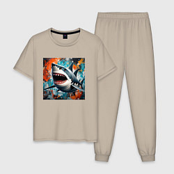 Мужская пижама Зубастая акула