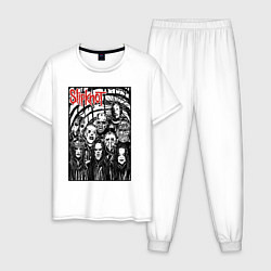 Пижама хлопковая мужская Slipknot - all comix style, цвет: белый