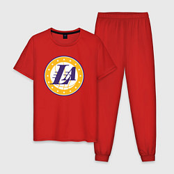 Пижама хлопковая мужская Lakers stars, цвет: красный