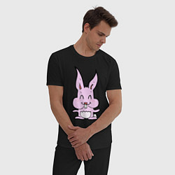 Пижама хлопковая мужская Счастливый кролик, цвет: черный — фото 2